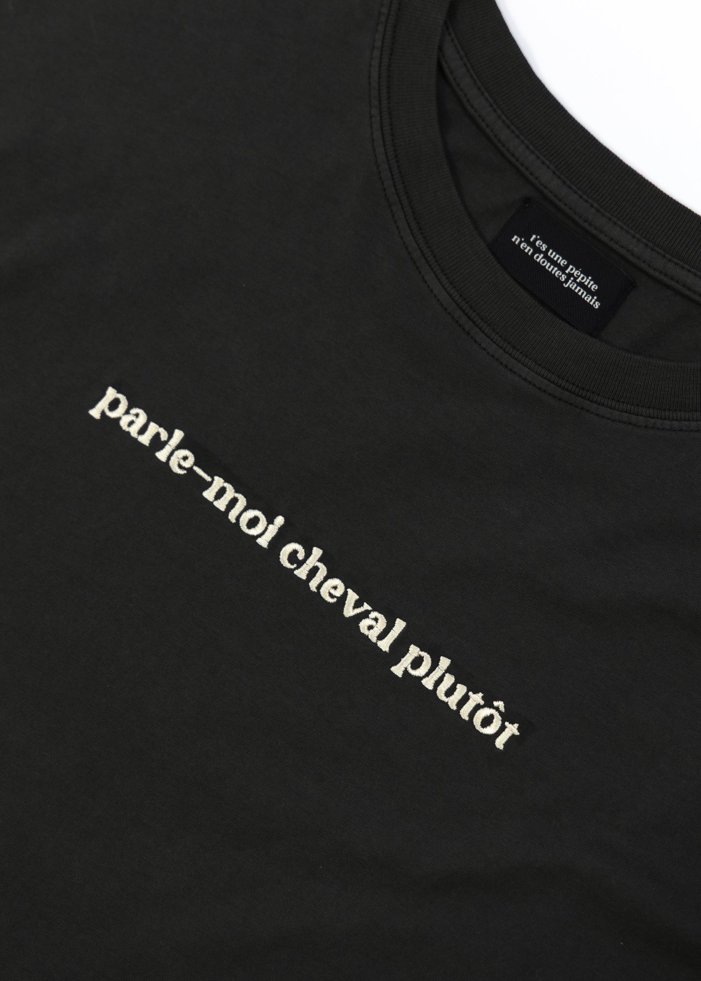 T-SHIRT PARLE-MOI CHEVAL PLUTÔT